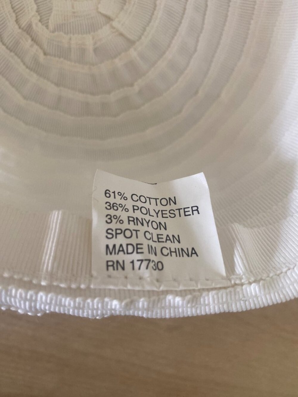 Women's White Cotton Blend Bucket Hat With Ribbed Texture Lightweight & Durable - Picture 5 of 5